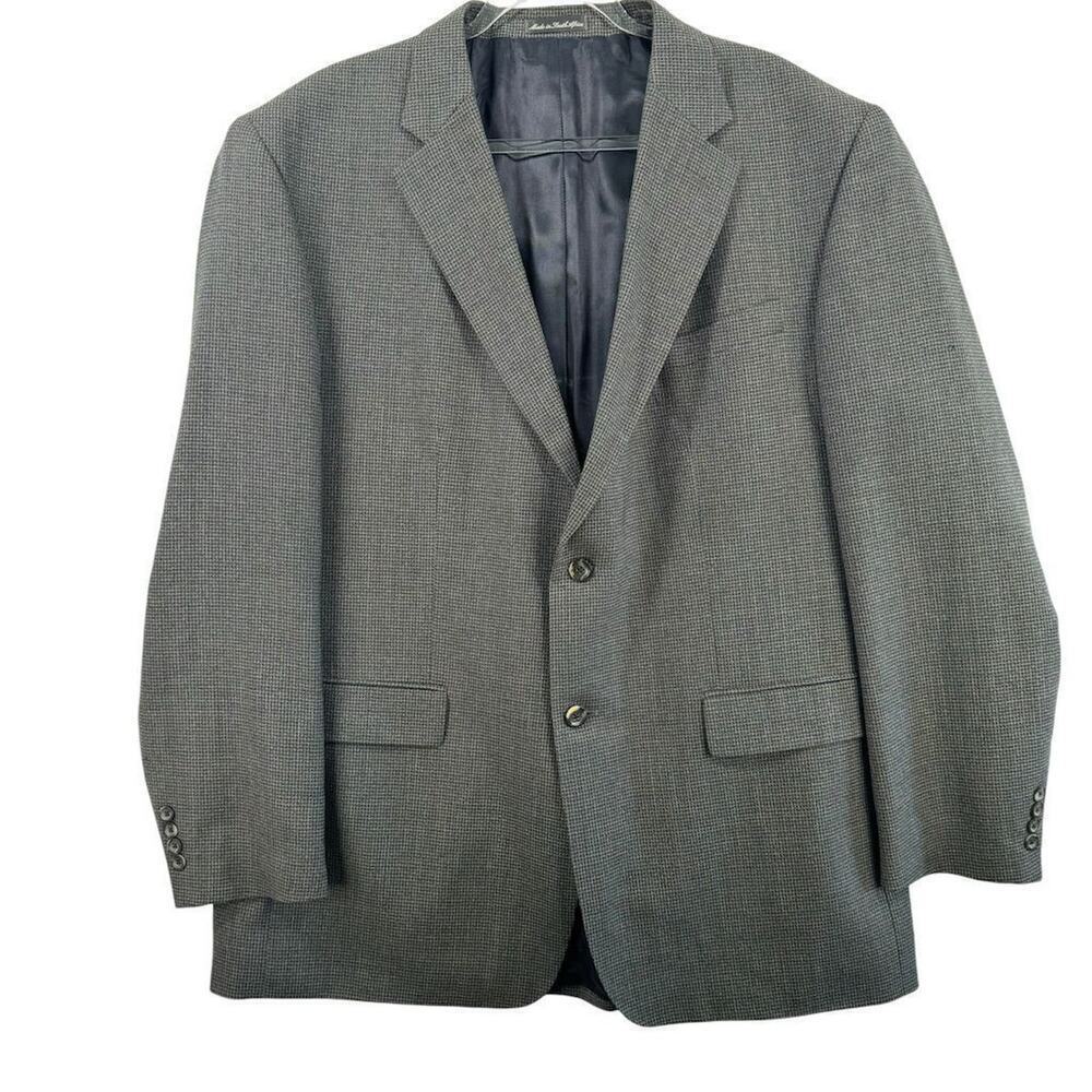 Light Academia Blazer Size 48L Oscar de la Renta Men Gray Check Classic Fit READ